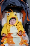 Benjamin in costume as a caterpillar